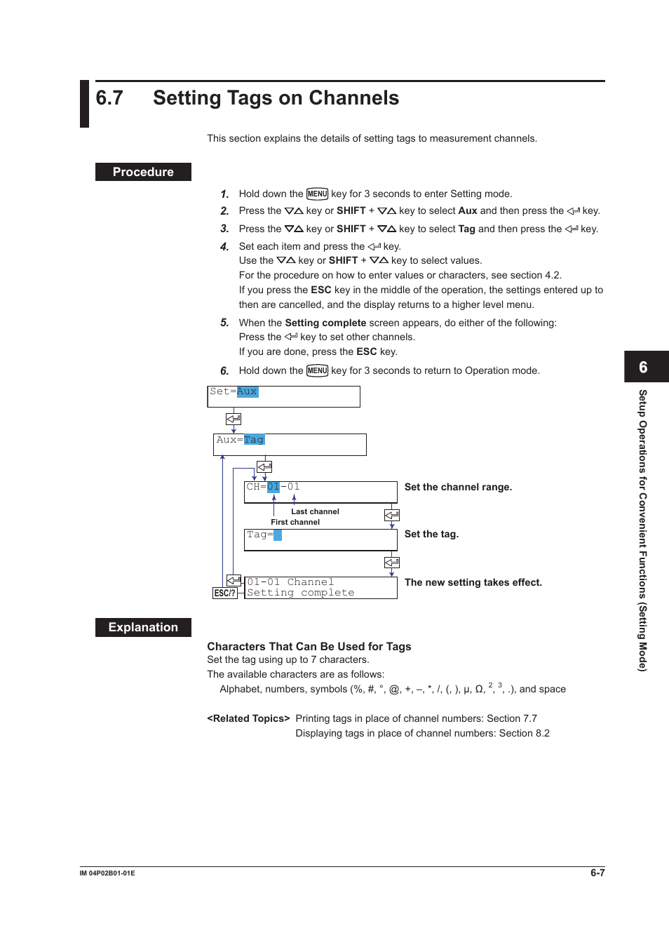 7 setting tags on channels, 7 setting tags on channels -7, 7 settng tags on channels | App index | Yokogawa µR20000 User Manual | Page 122 / 263