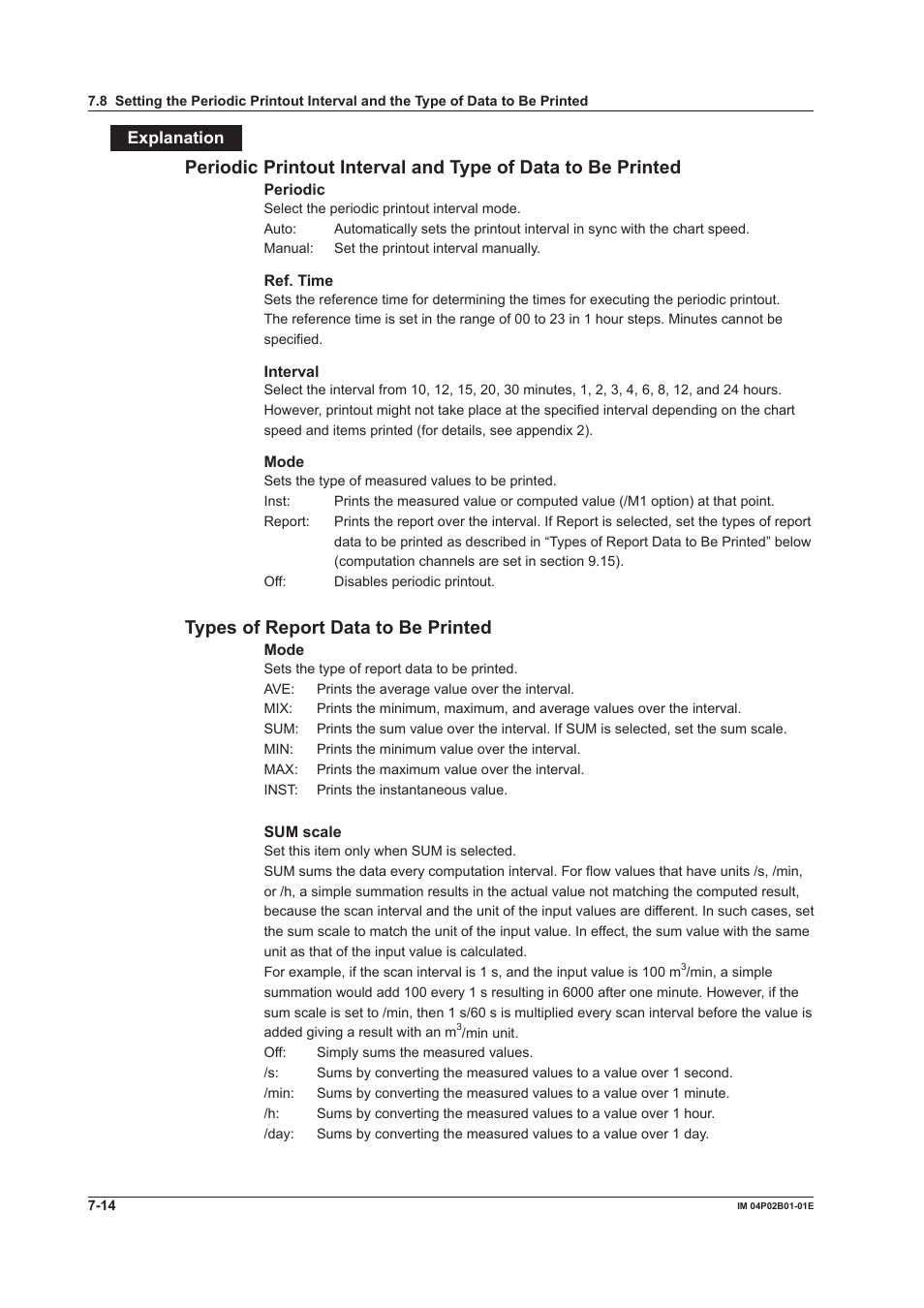 Types of report data to be prnted | Yokogawa µR20000 User Manual | Page 151 / 263