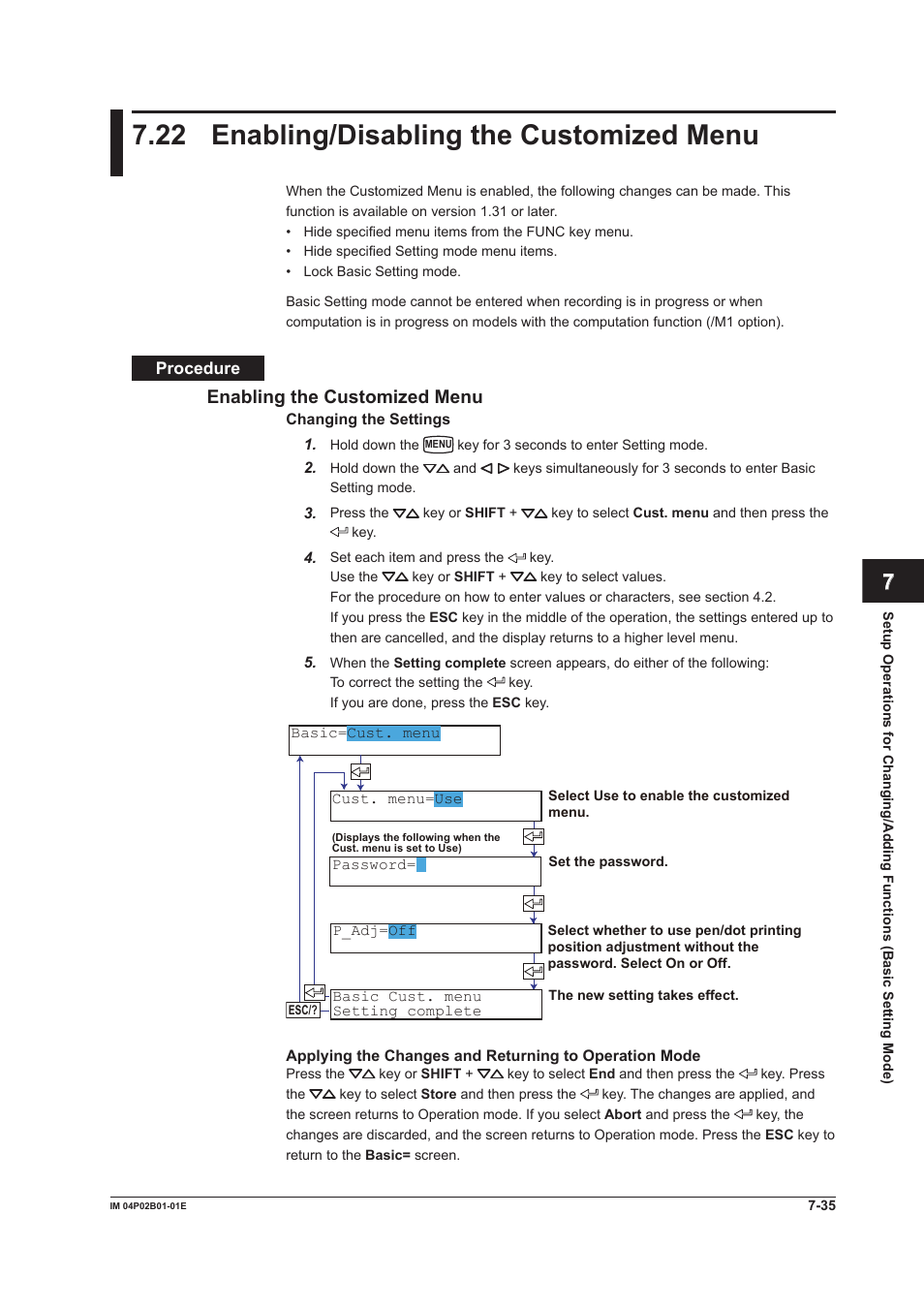 22 enabling/disabling the customized menu, 22 enabling/disabling the customized menu -35, 22 enablng/dsablng the customzed menu | App index, Enablng the customzed menu | Yokogawa µR20000 User Manual | Page 172 / 263