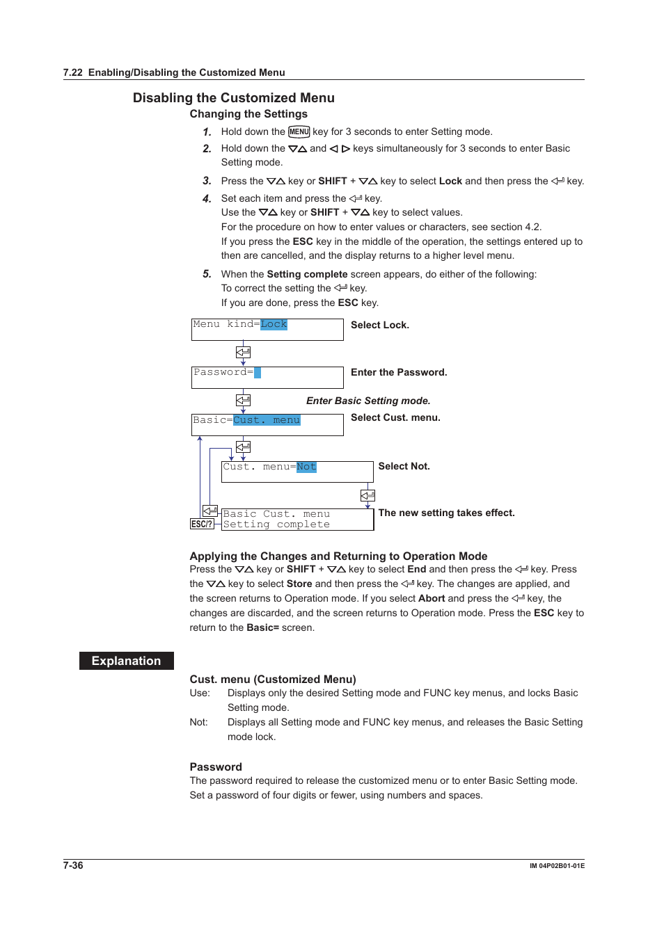 Dsablng the customzed menu | Yokogawa µR20000 User Manual | Page 173 / 263