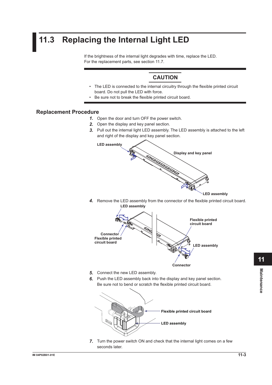 3 replacing the internal light led, 3 replacing the internal light led -3, 3 replacng the internal lght led | Yokogawa µR20000 User Manual | Page 221 / 263