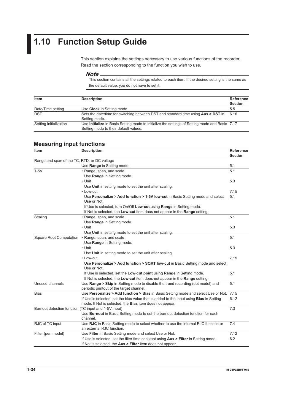 10 function setup guide, 10 function setup guide -34, 10 functon setup gude | Measurng nput functons | Yokogawa µR20000 User Manual | Page 50 / 263