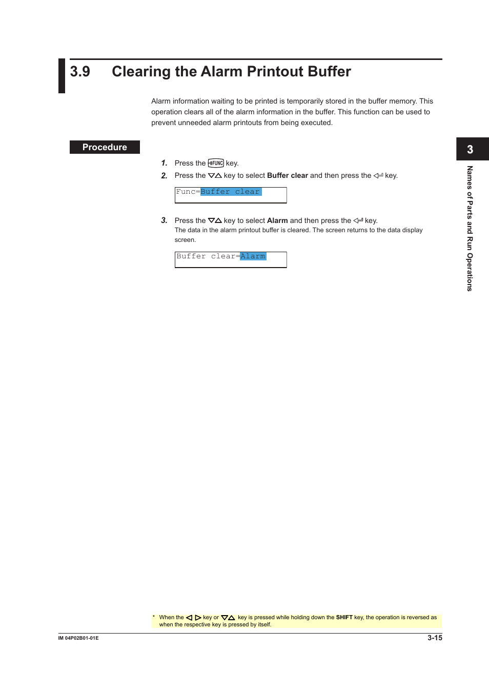 9 clearing the alarm printout buffer, 9 clearing the alarm printout buffer -15, 9 clearng the alarm prntout buffer | Yokogawa µR20000 User Manual | Page 84 / 263