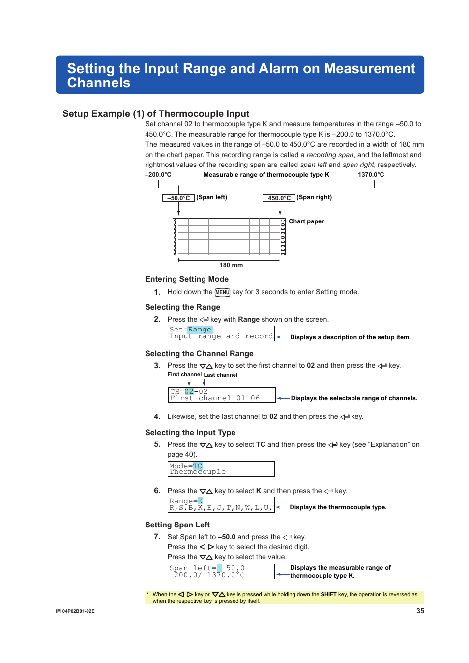 Setup example (1) of thermocouple input | Yokogawa µR20000 User Manual | Page 35 / 59