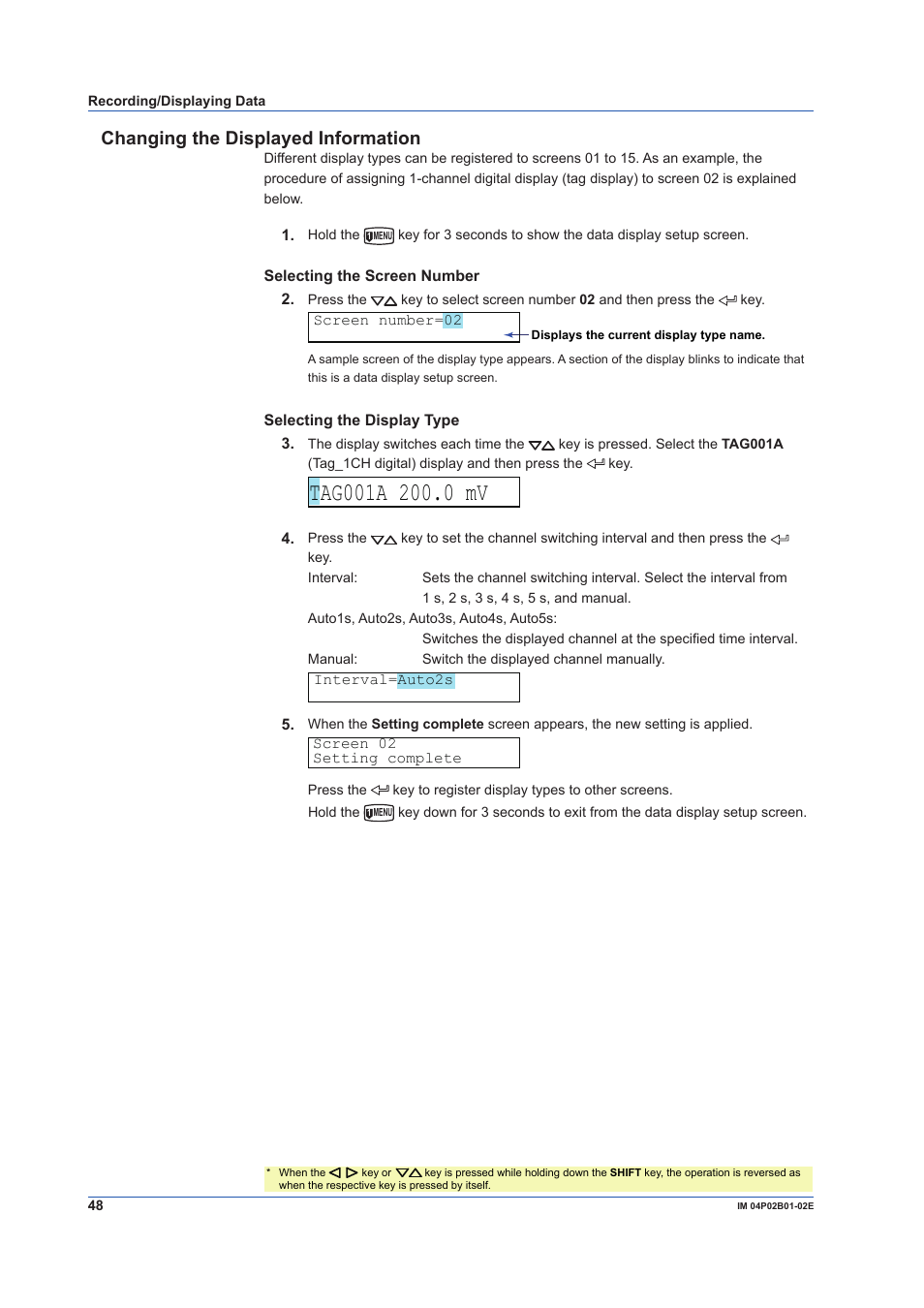 Changing the displayed information | Yokogawa µR20000 User Manual | Page 48 / 59