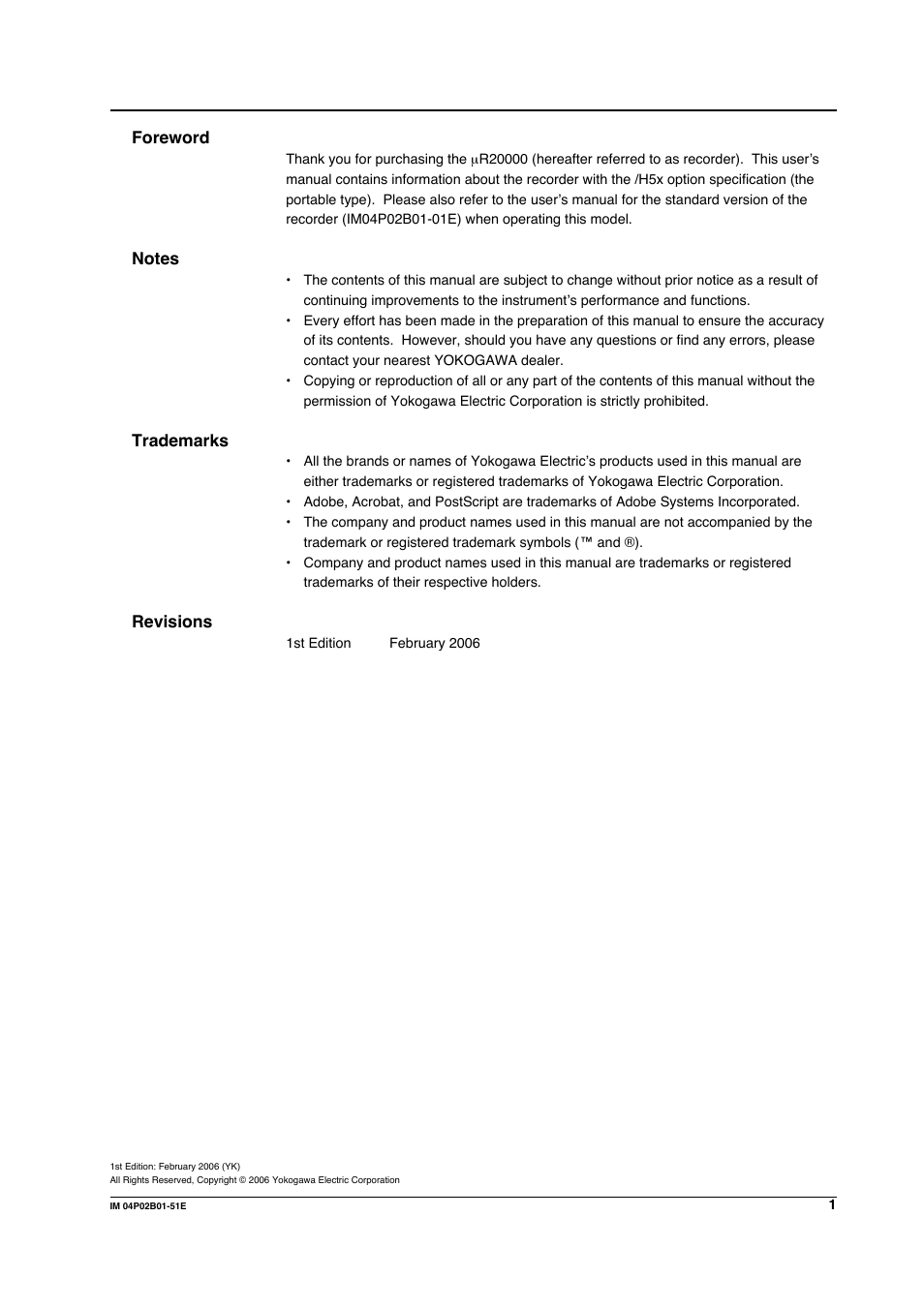 Yokogawa µR20000 User Manual | Page 2 / 9