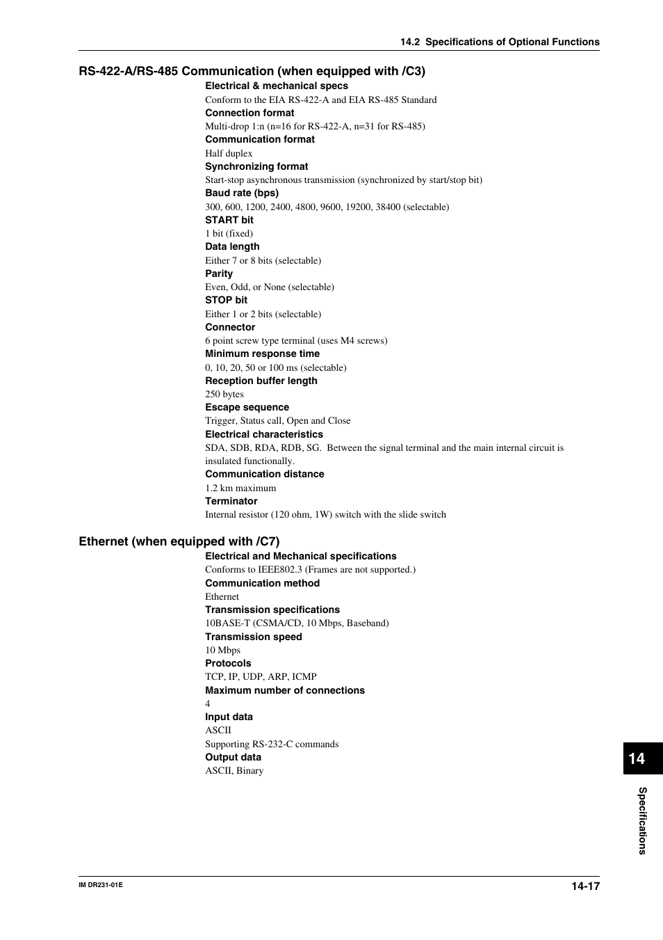 Yokogawa DR240 User Manual | Page 244 / 255