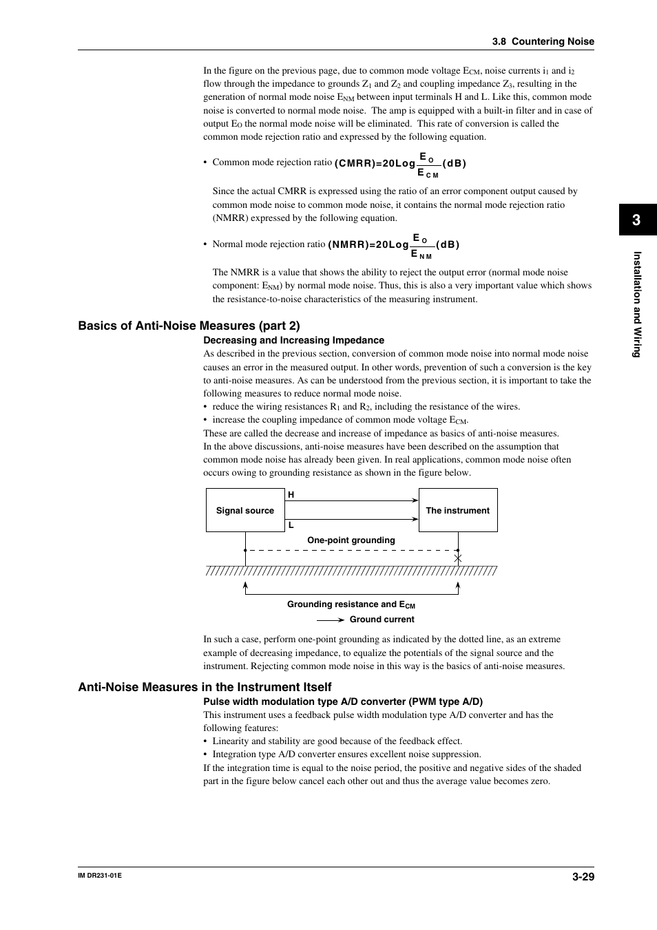 Basics of anti-noise measures (part 2), Anti-noise measures in the instrument itself | Yokogawa DR240 User Manual | Page 70 / 255