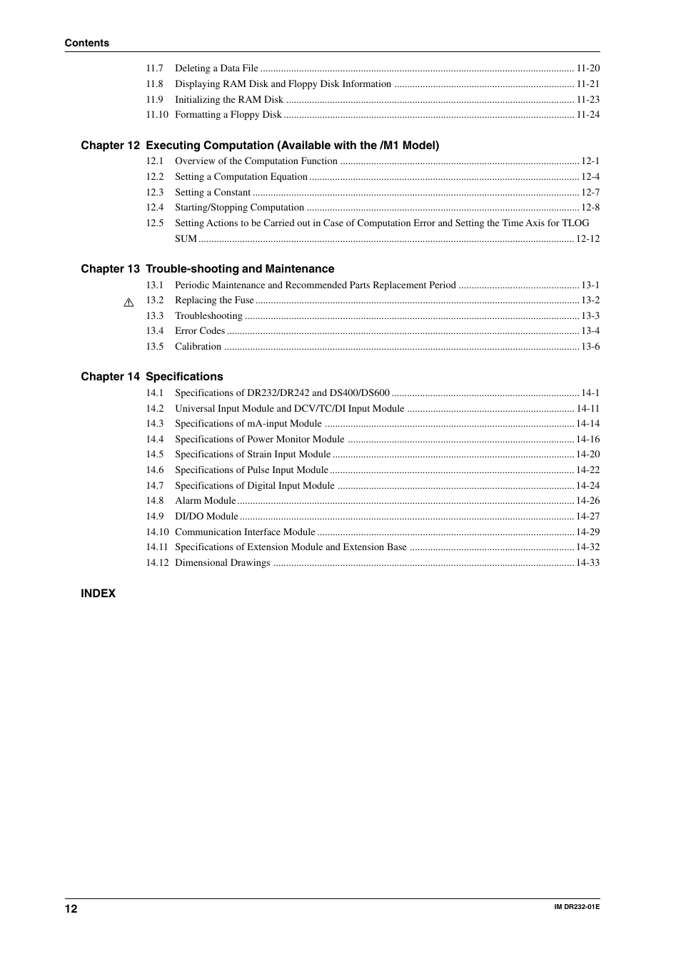 Yokogawa DR240 User Manual | Page 13 / 293