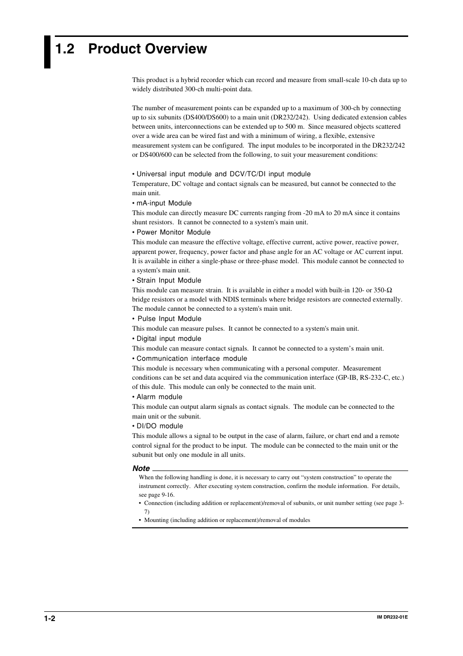 2 product overview, Product overview -2 | Yokogawa DR240 User Manual | Page 17 / 293