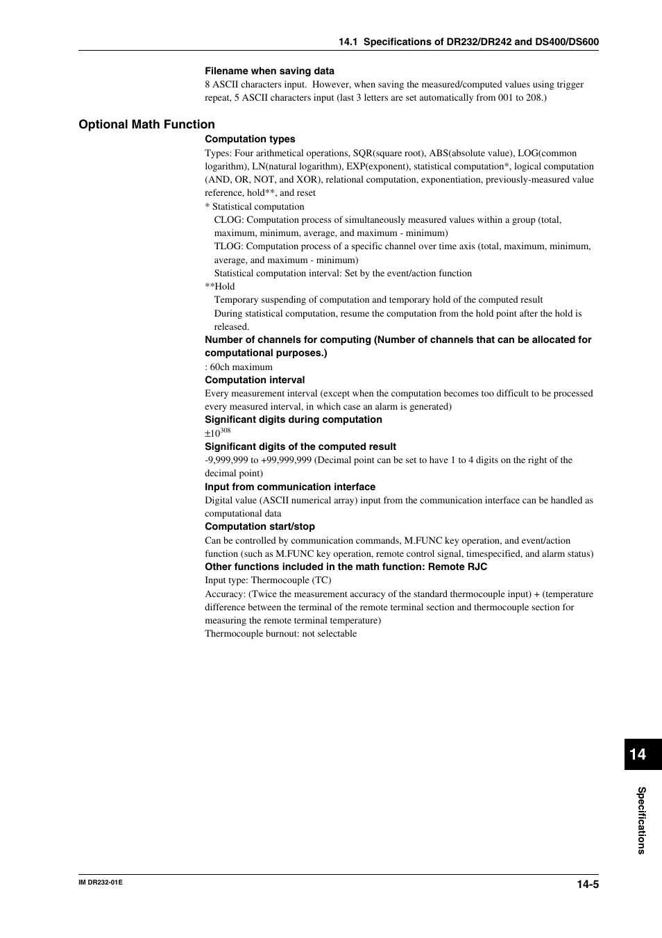 Yokogawa DR240 User Manual | Page 250 / 293