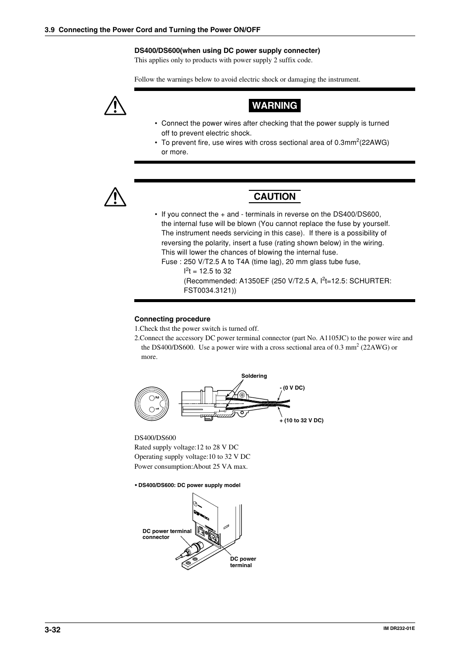 Warning, Caution | Yokogawa DR240 User Manual | Page 77 / 293