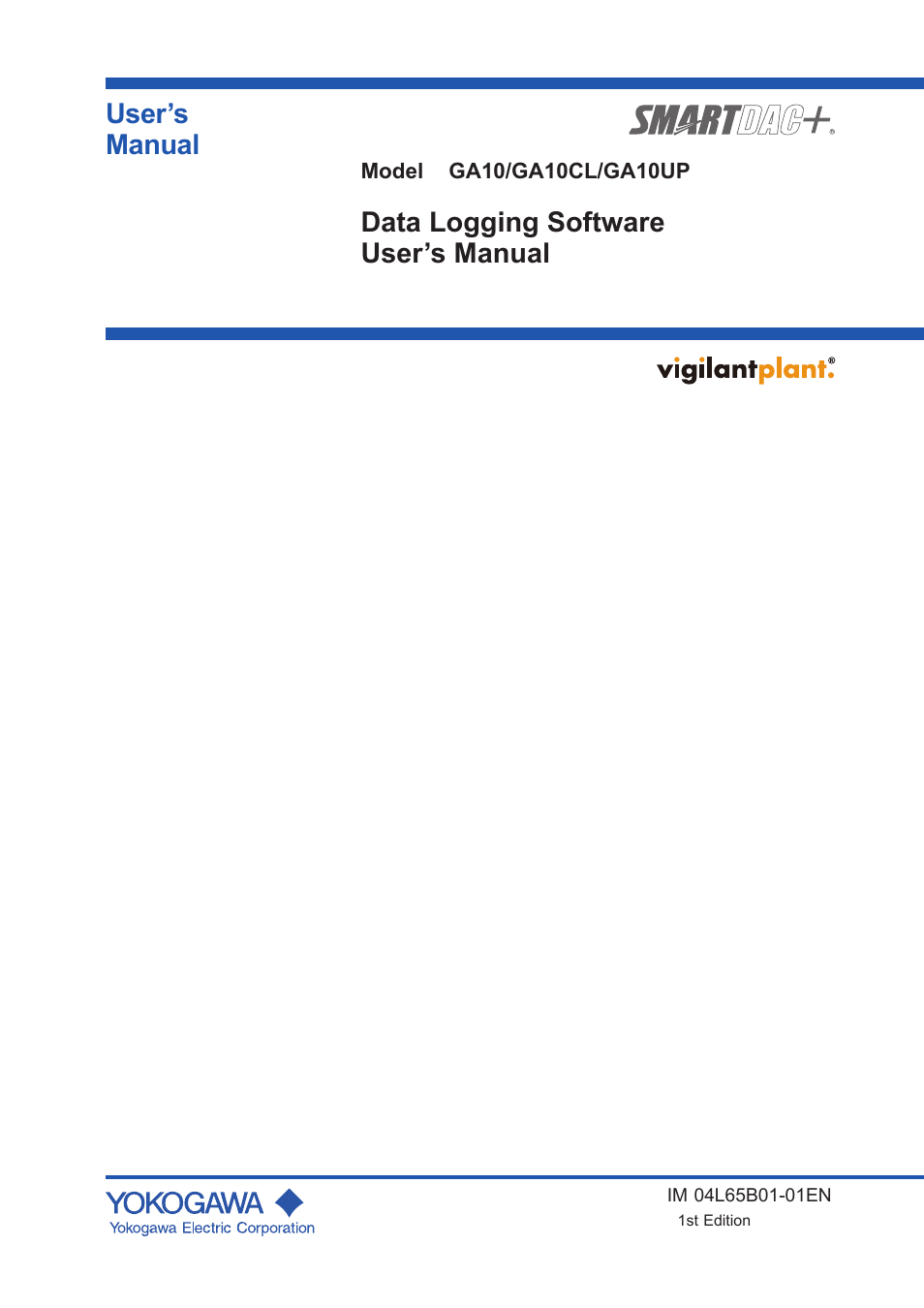 Yokogawa Data Logging Software GA10 User Manual | 94 pages