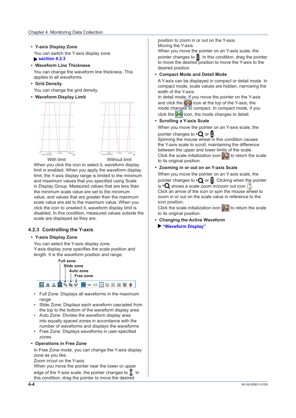 3 controlling the y-axis, Controlling the y-axis -4 | Yokogawa Data Logging Software GA10 User Manual | Page 66 / 94