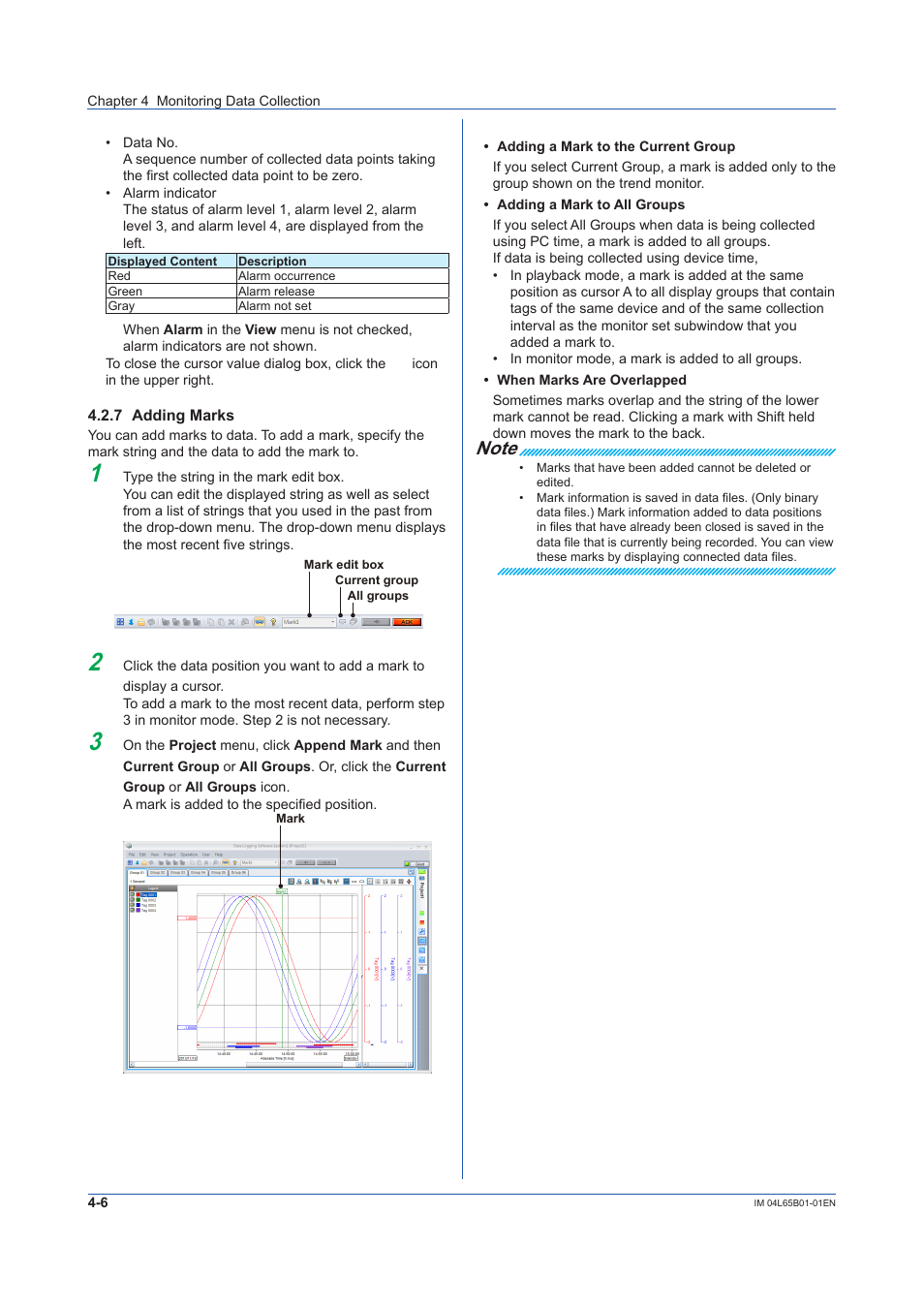 7 adding marks, Adding marks -6 | Yokogawa Data Logging Software GA10 User Manual | Page 68 / 94
