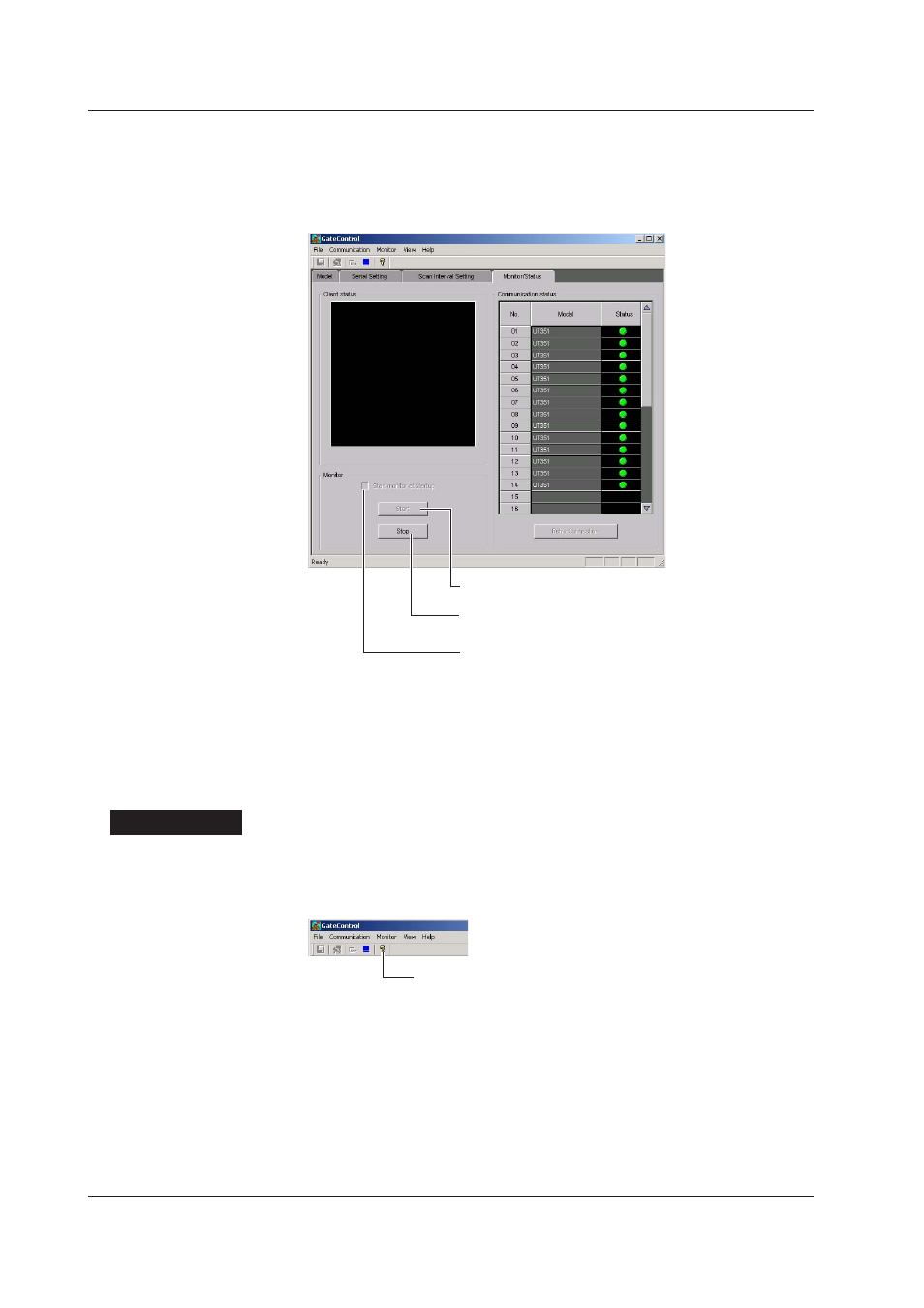 Stop data acquisition, Stop data acquisition -14, Startng (executng) from the montor/status tab | Stop data acquston | Yokogawa DAQWORX User Manual | Page 25 / 42