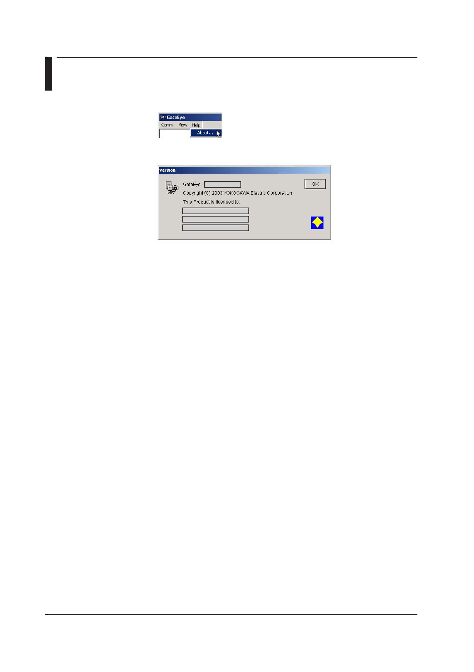 Displaying the version and other information | Yokogawa DAQWORX User Manual | Page 15 / 17