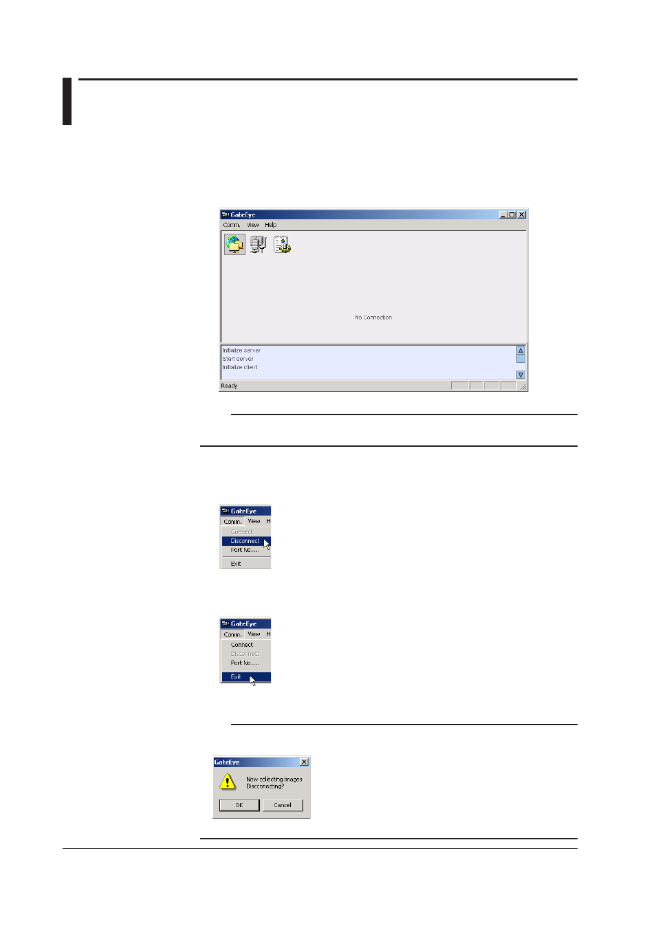 Running and exiting, Running gateeye, Exiting gateeye | Yokogawa DAQWORX User Manual | Page 9 / 17