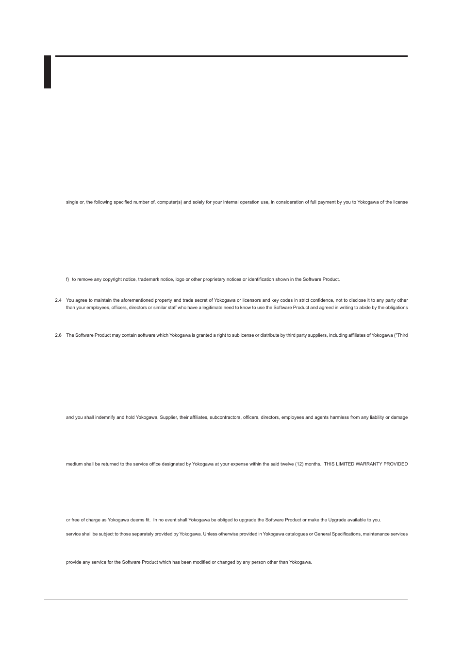 Software license agreement, Software lcense agreement | Yokogawa DAQWORX User Manual | Page 3 / 35