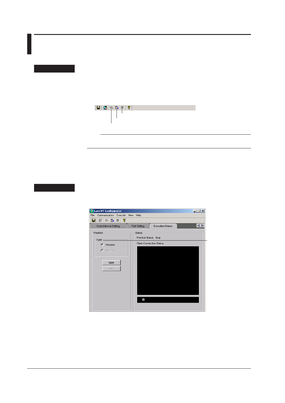 4 process run/stop and service run/stop, 4 process run/stop and service run/stop -8, 4 process run/stop and servce run/stop | Runnng/stoppng from the menu bar | Yokogawa DAQWORX User Manual | Page 18 / 52