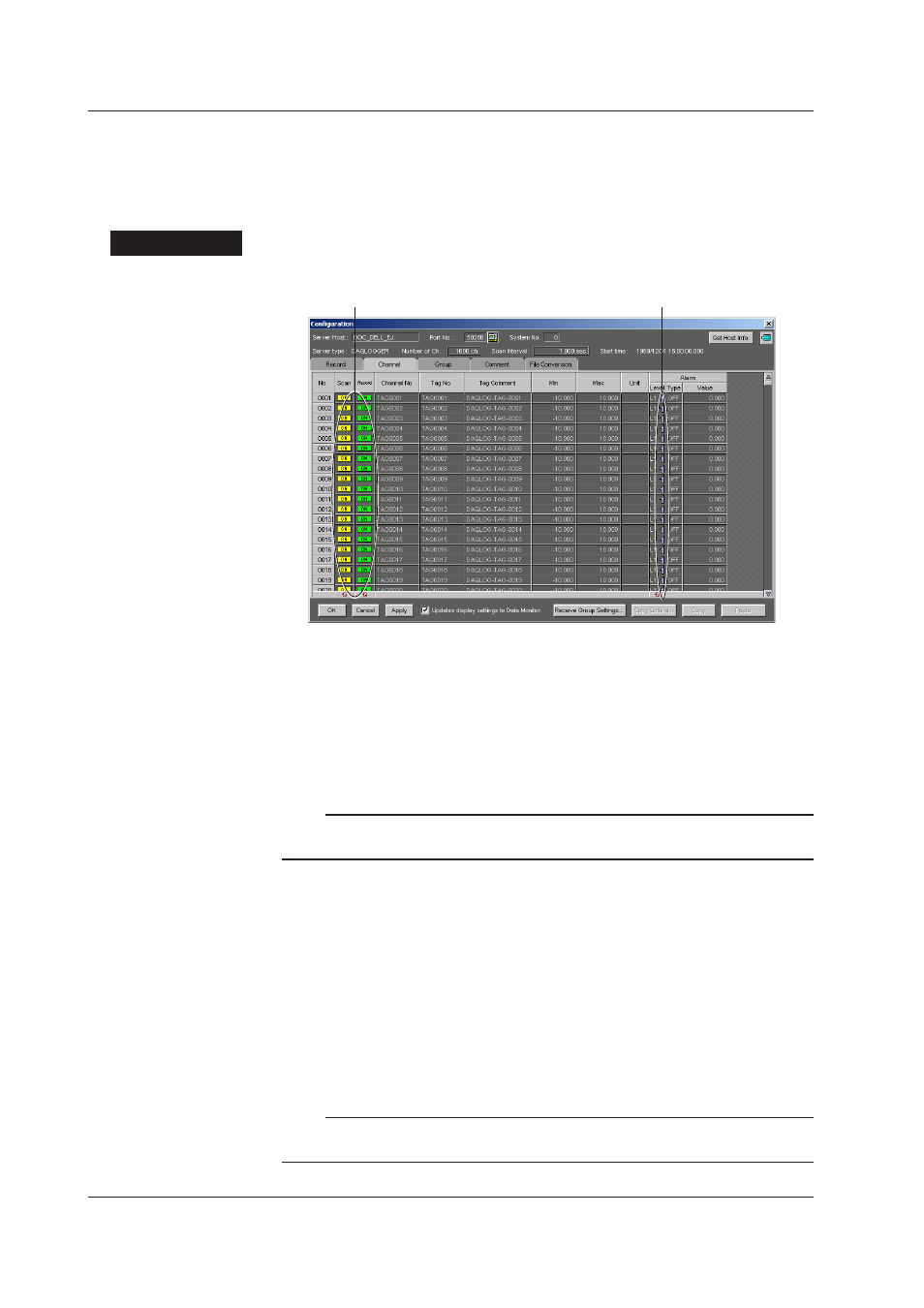 Channel settings | Yokogawa DAQWORX User Manual | Page 42 / 125