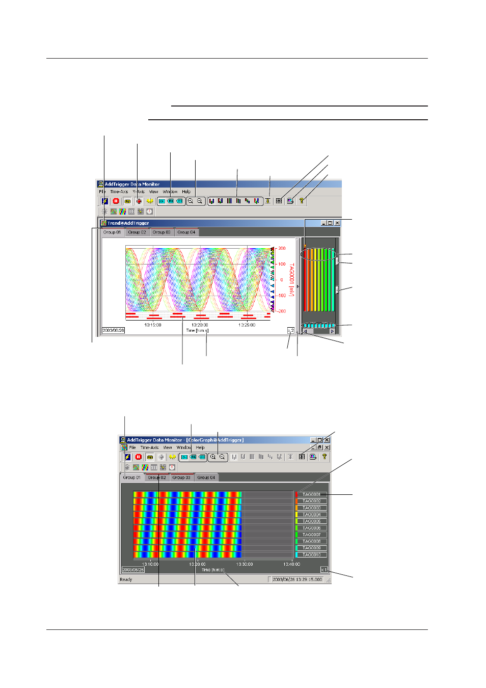 Trend monitor, Color graph monitor | Yokogawa DAQWORX User Manual | Page 66 / 125