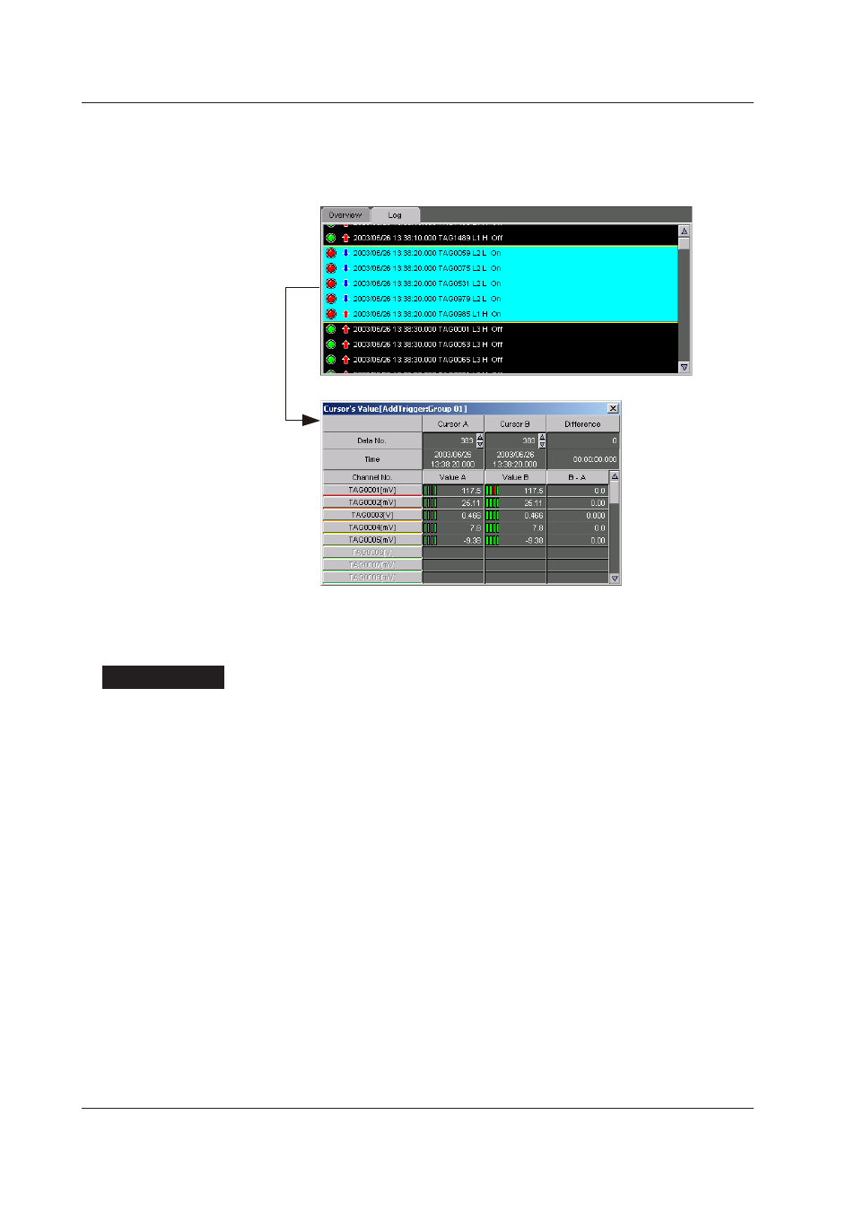 Clearing cursors | Yokogawa DAQWORX User Manual | Page 82 / 125