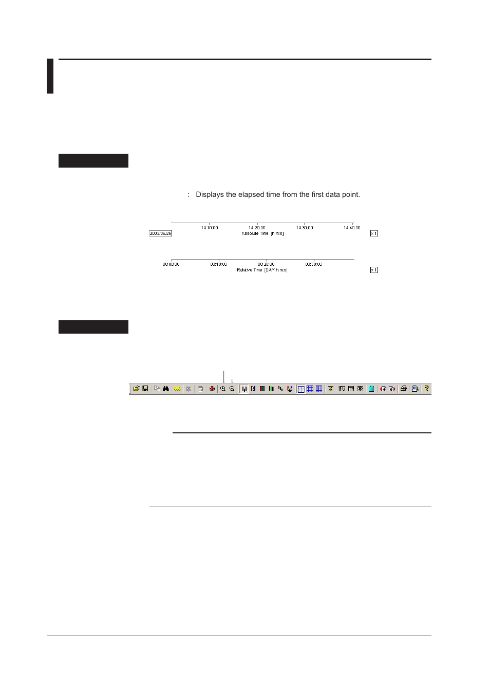 Changing the time axis, Zooming in or out on the time axis | Yokogawa DAQWORX User Manual | Page 93 / 125