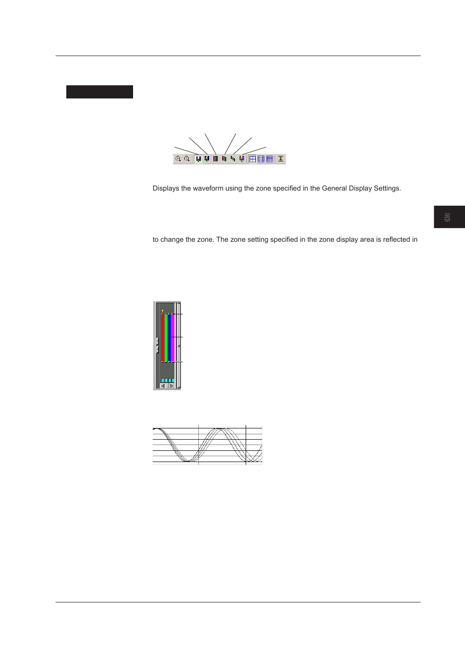 Index, Selecting the waveform display zone | Yokogawa DAQWORX User Manual | Page 94 / 125
