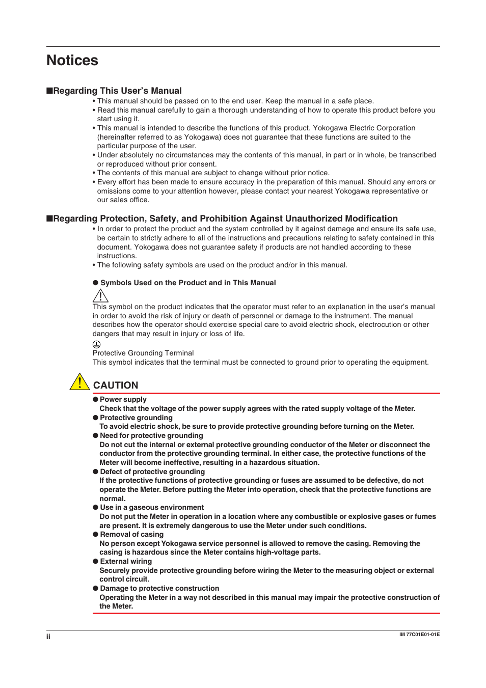 Notices, Caution | Yokogawa PR300 Power and Energy Meter User Manual | Page 3 / 76