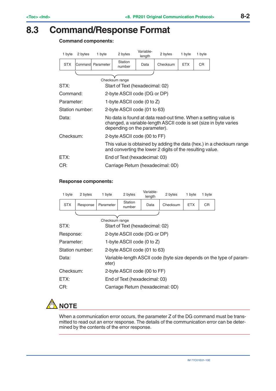 3 command/response format, Command/response format -2 | Yokogawa PR300 Power and Energy Meter User Manual | Page 117 / 141