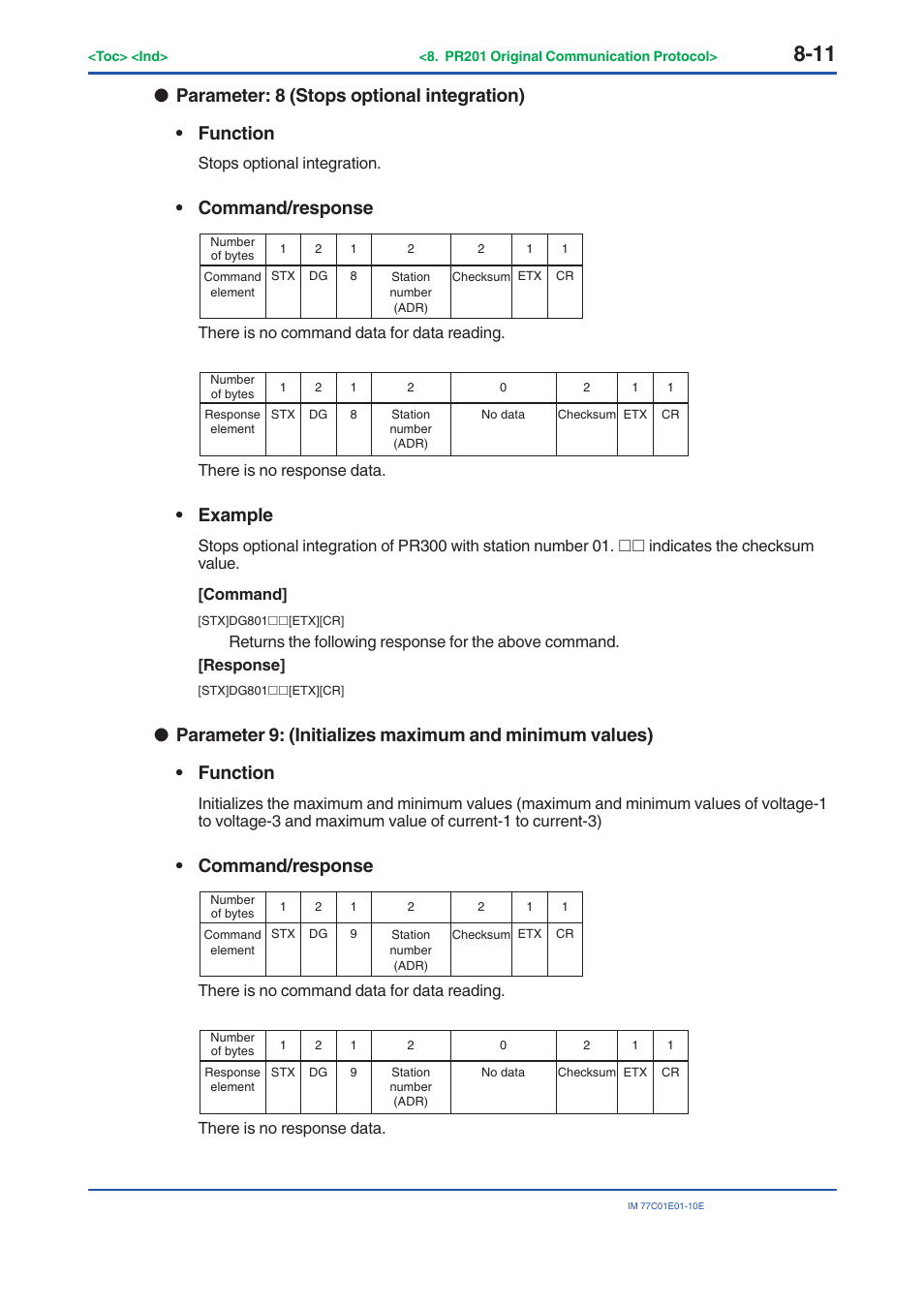 Command/response, Example | Yokogawa PR300 Power and Energy Meter User Manual | Page 126 / 141