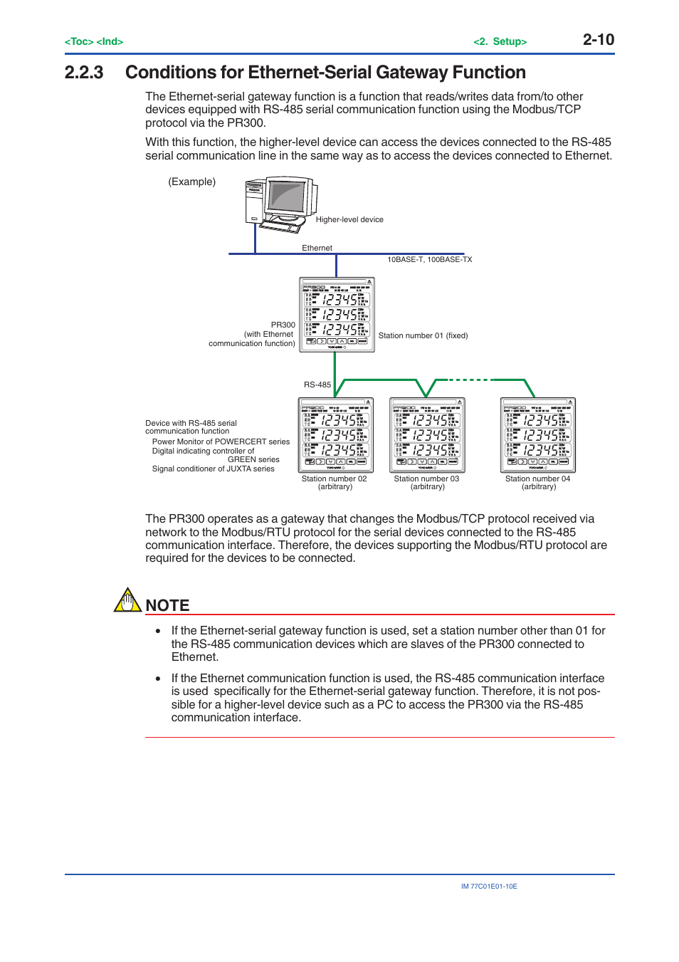 3 conditions for ethernet-serial gateway function | Yokogawa PR300 Power and Energy Meter User Manual | Page 19 / 141