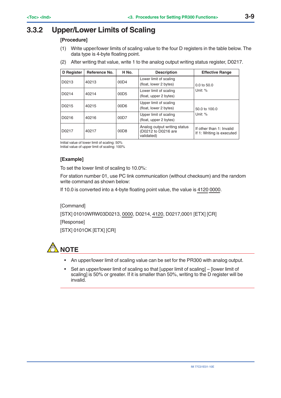 2 upper/lower limits of scaling, Upper/lower limits of scaling -9 | Yokogawa PR300 Power and Energy Meter User Manual | Page 32 / 141