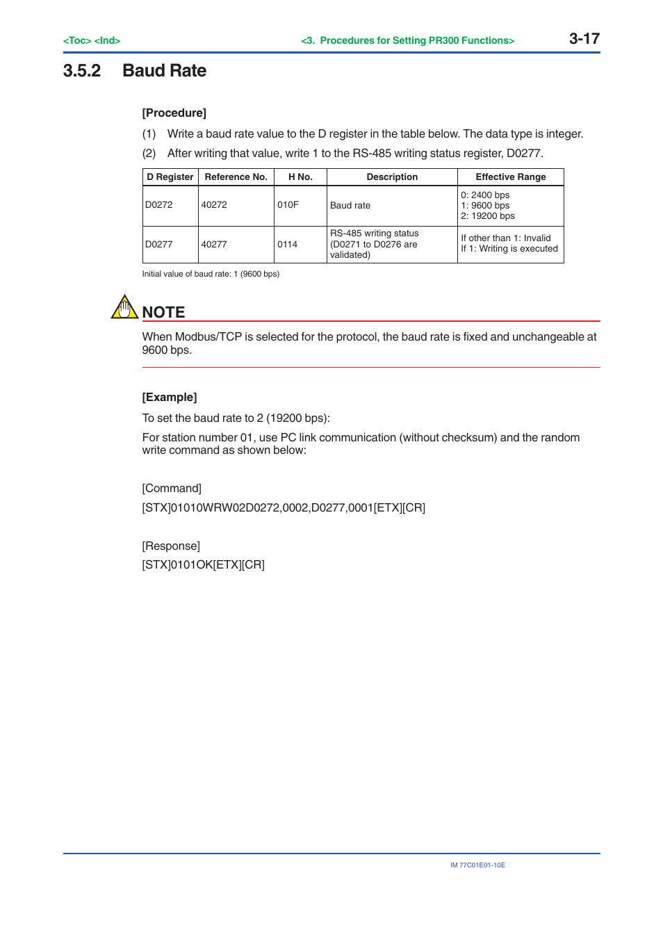 2 baud rate, Baud rate -17 | Yokogawa PR300 Power and Energy Meter User Manual | Page 40 / 141