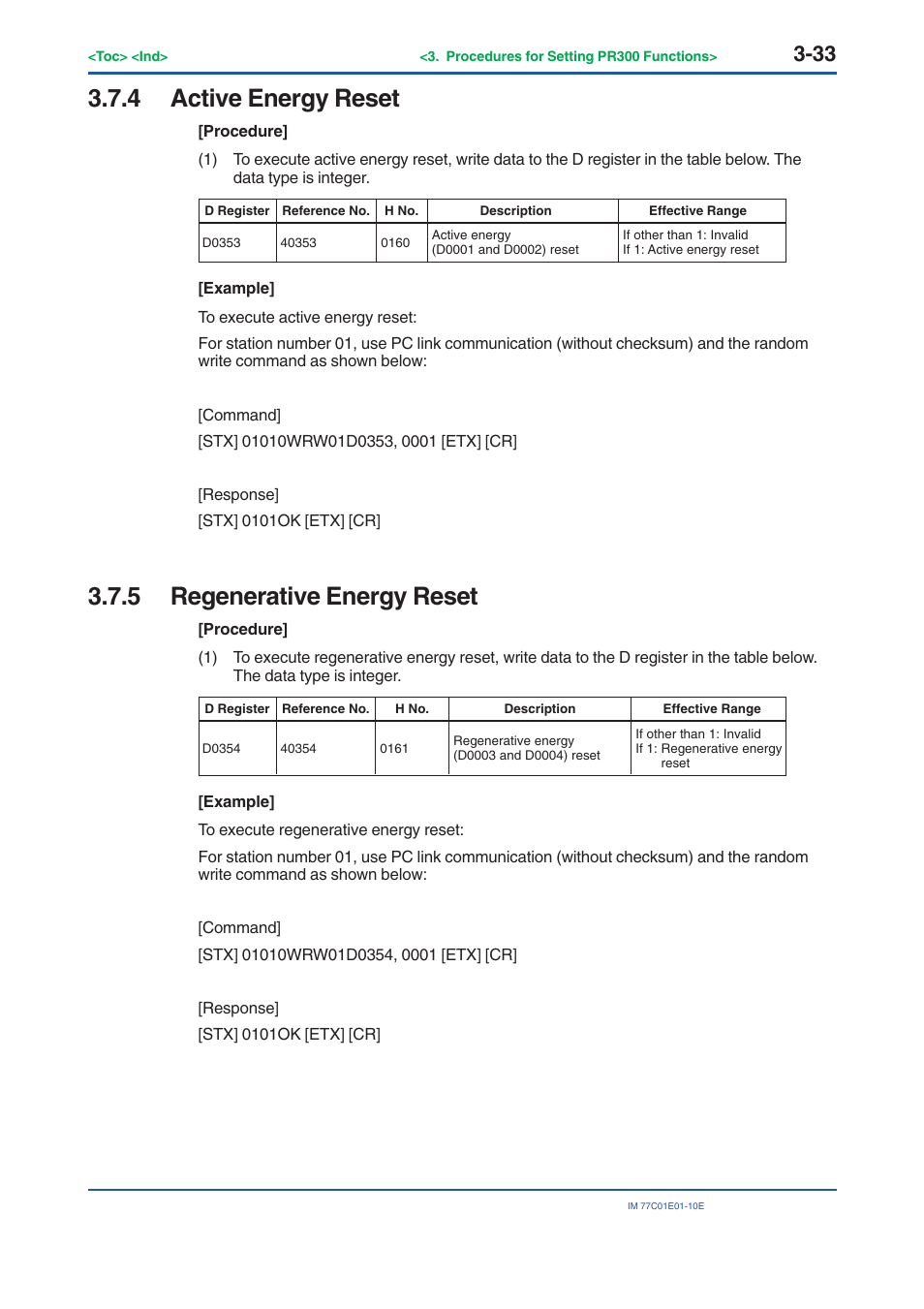 4 active energy reset, 5 regenerative energy reset, Active energy reset -33 | Regenerative energy reset -33 | Yokogawa PR300 Power and Energy Meter User Manual | Page 56 / 141