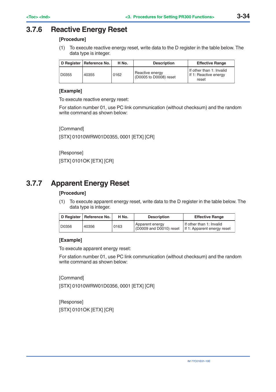 6 reactive energy reset, 7 apparent energy reset, Reactive energy reset -34 | Apparent energy reset -34 | Yokogawa PR300 Power and Energy Meter User Manual | Page 57 / 141