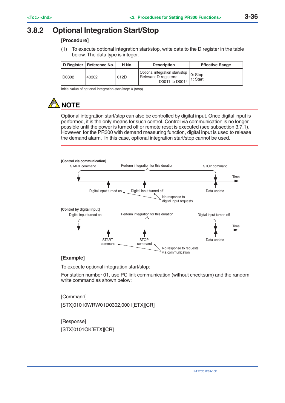 2 optional integration start/stop, Optional integration start/stop -36 | Yokogawa PR300 Power and Energy Meter User Manual | Page 59 / 141