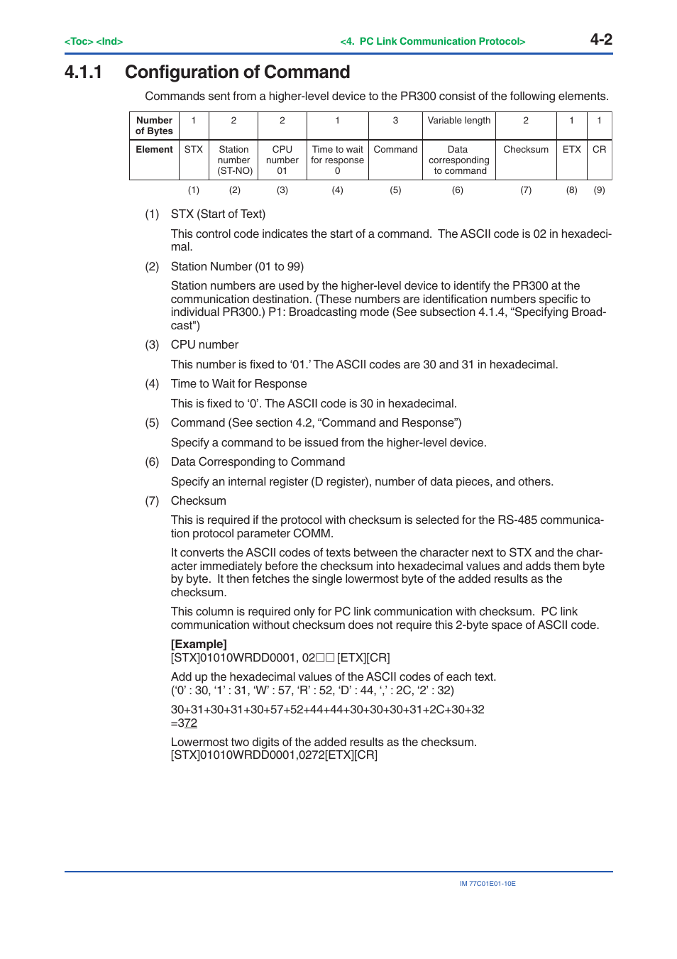 1 configuration of command, Configuration of command -2 | Yokogawa PR300 Power and Energy Meter User Manual | Page 63 / 141