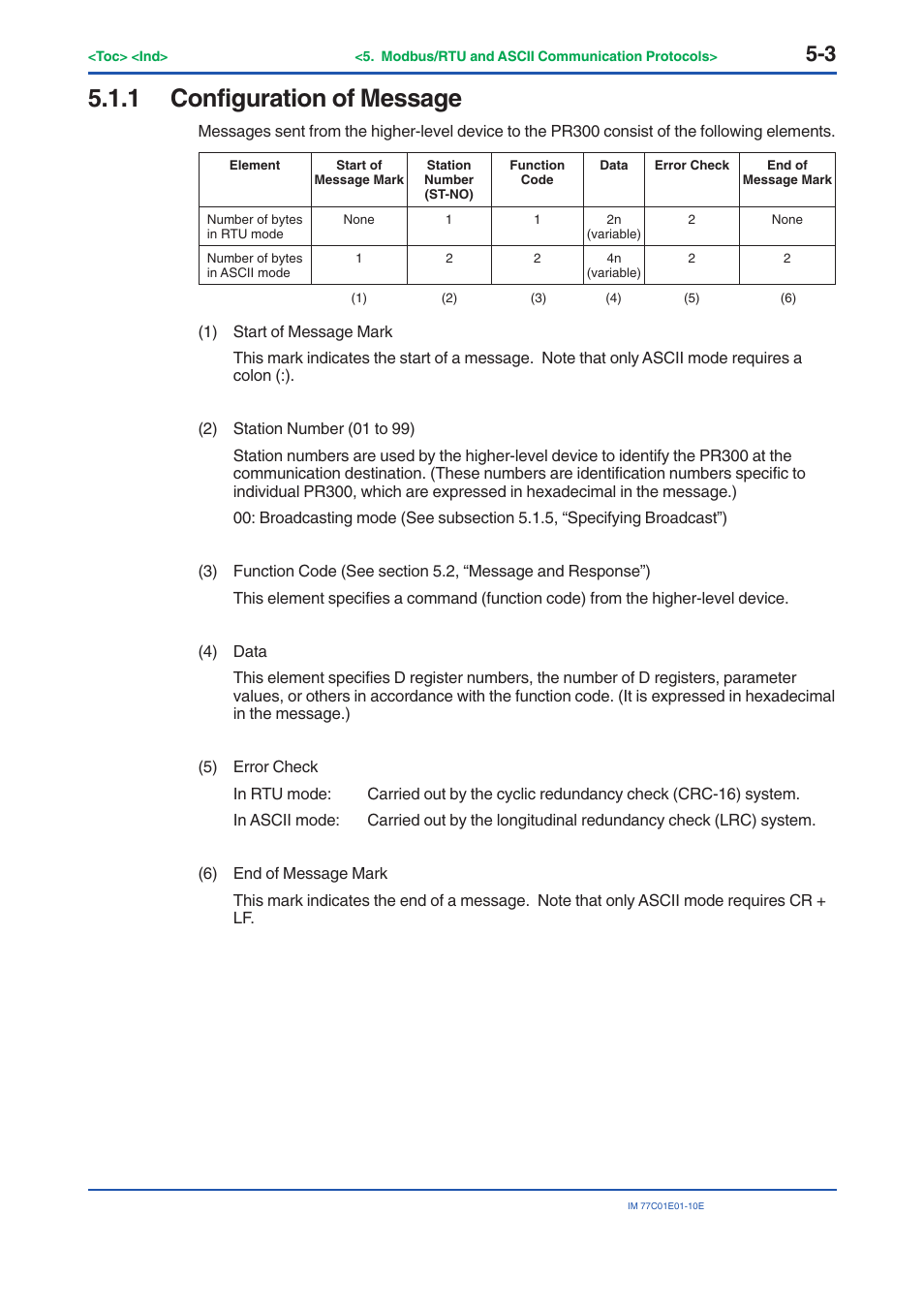 1 configuration of message, Configuration of message -3 | Yokogawa PR300 Power and Energy Meter User Manual | Page 82 / 141