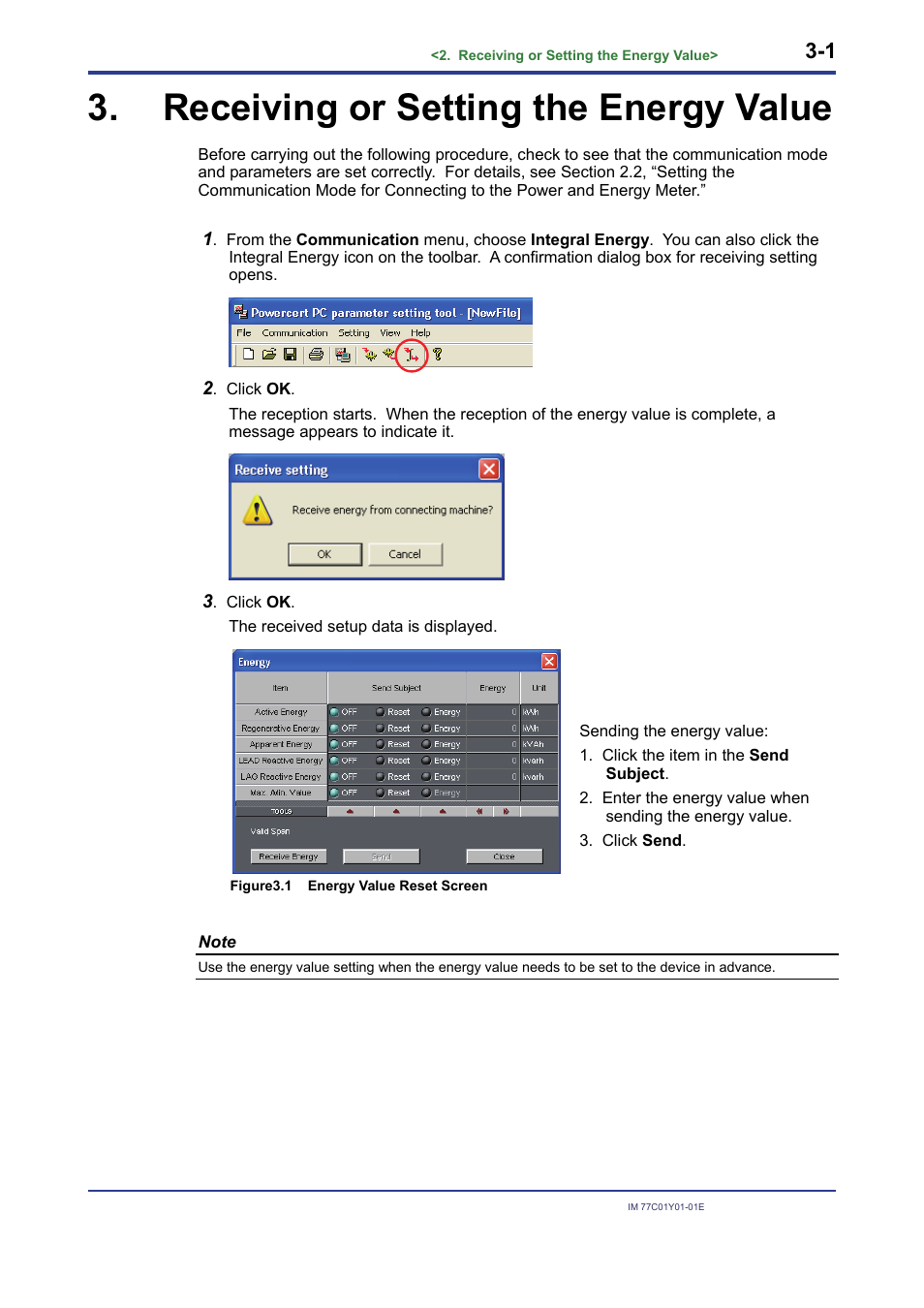 Receiving or setting the energy value, Receiving or setting the energy value -1 | Yokogawa PR300 Power and Energy Meter User Manual | Page 22 / 22