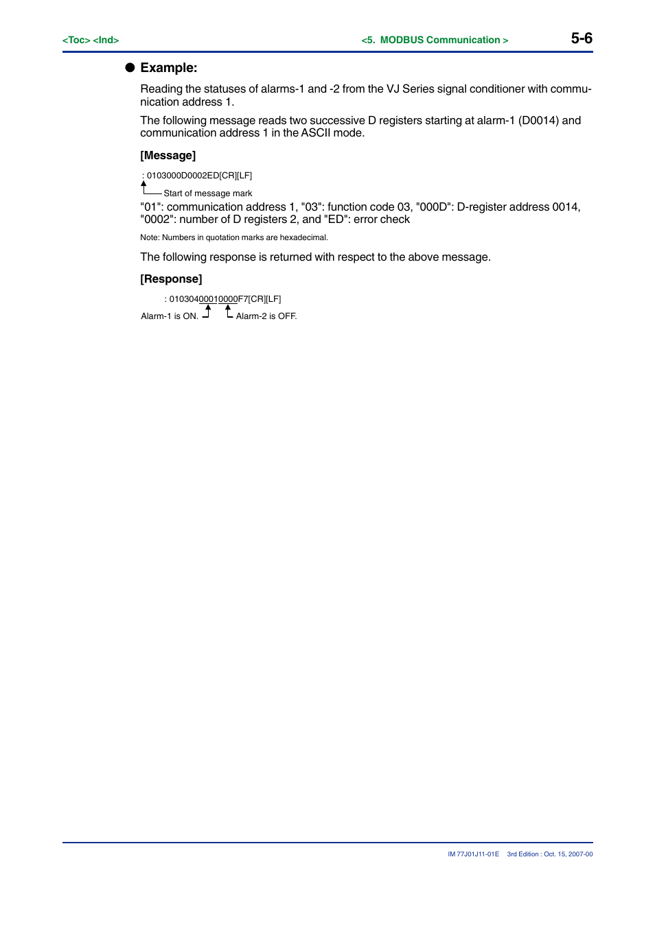 Example | Yokogawa JUXTA VJ Series Limit Alarms User Manual | Page 46 / 60