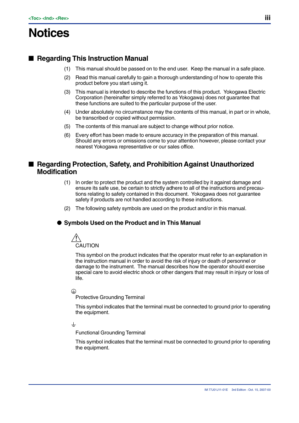 Notices, Regarding this instruction manual | Yokogawa JUXTA VJ Series Limit Alarms User Manual | Page 5 / 60