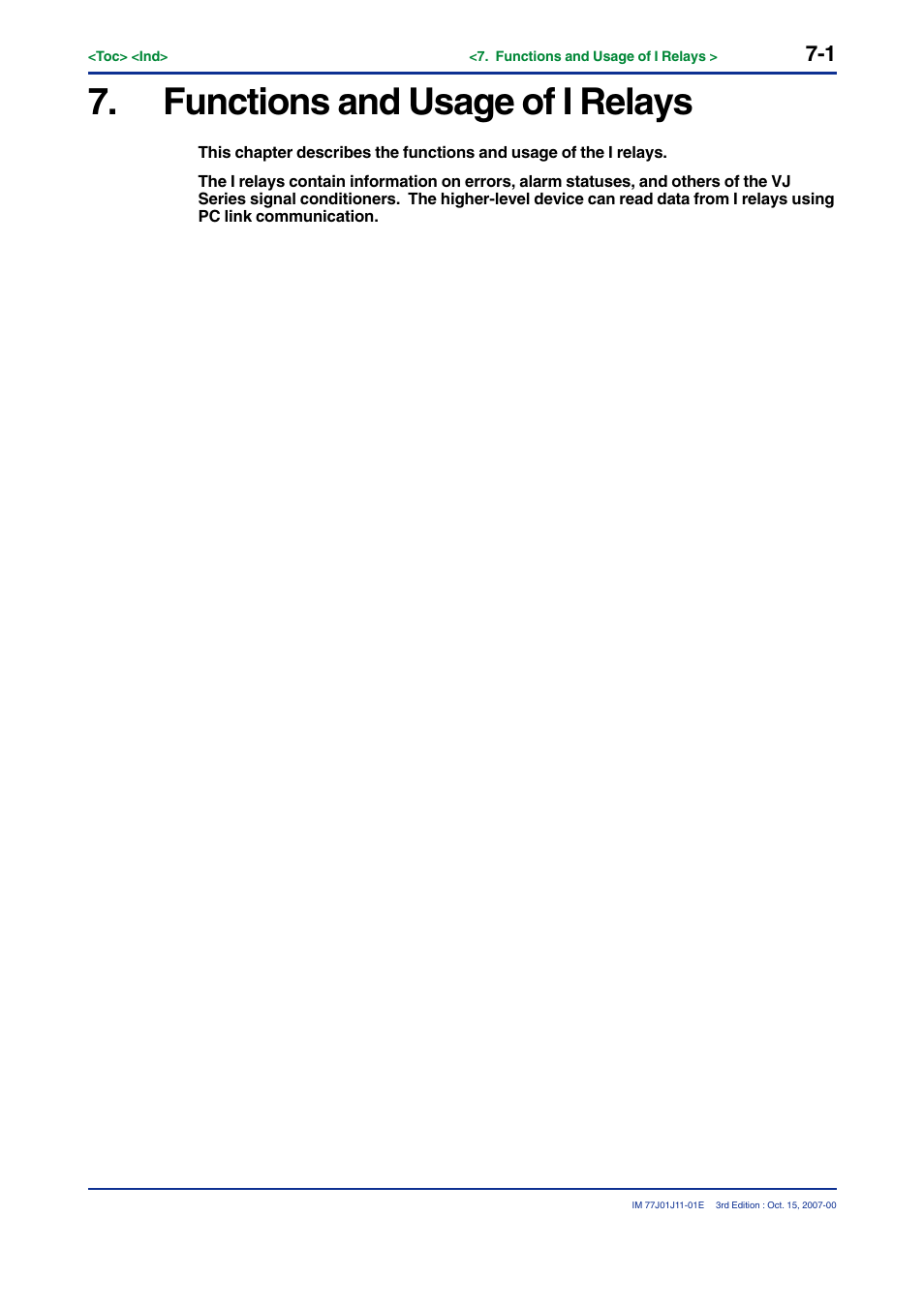 Functions and usage of i relays | Yokogawa JUXTA VJ Series Limit Alarms User Manual | Page 55 / 60