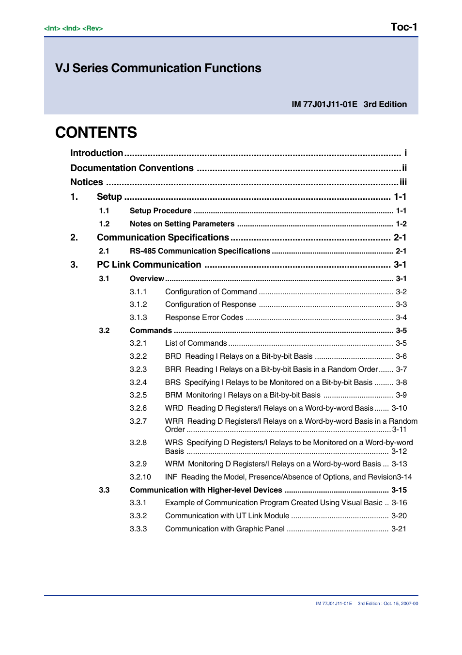 Yokogawa JUXTA VJ Series Limit Alarms User Manual | Page 7 / 60