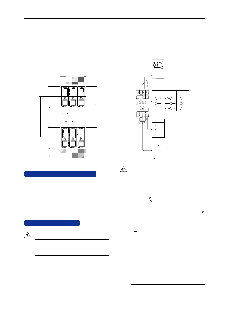 Installation location, External wiring, 3 mounting using a multi-mounting base | 4 using ducts, 5 in case of top-and-bottom close mounting, Warning, Fig. 4.4, Fig. 6.1 | Yokogawa JUXTA VJQ7 User Manual | Page 2 / 6