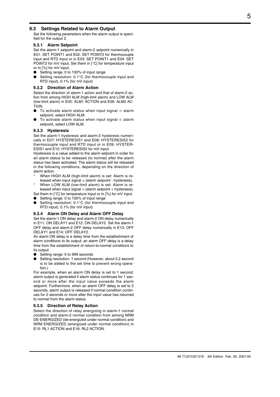 3 settings related to alarm output | Yokogawa JUXTA VJU7 User Manual | Page 5 / 8
