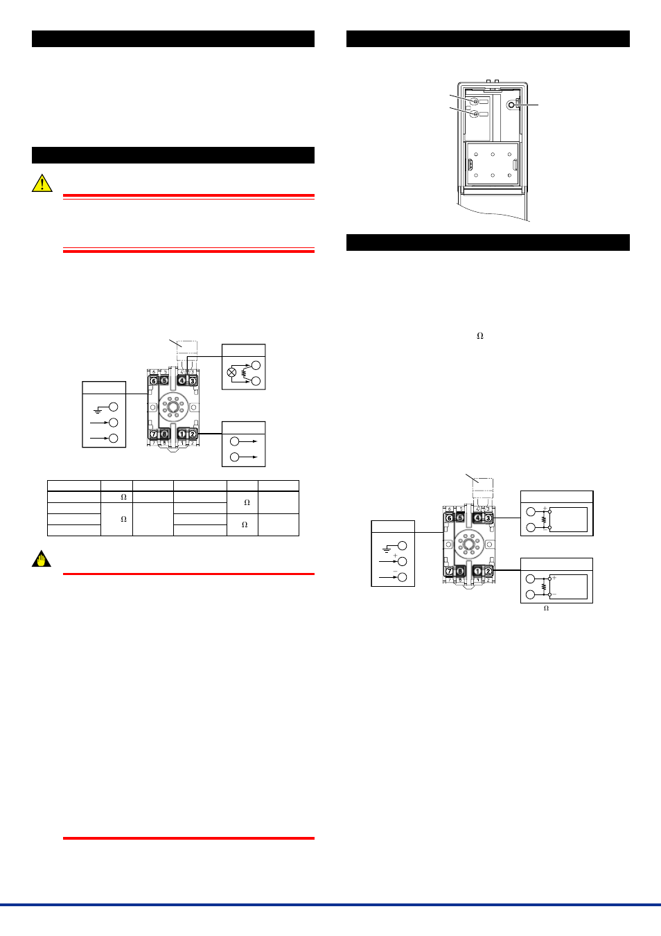 Installation locations, External wiring, Part names of front panel | Maintenance, 1 calibration apparatus, 2 calibration procedure, Warning, Important | Yokogawa JUXTA MH1 User Manual | Page 2 / 2