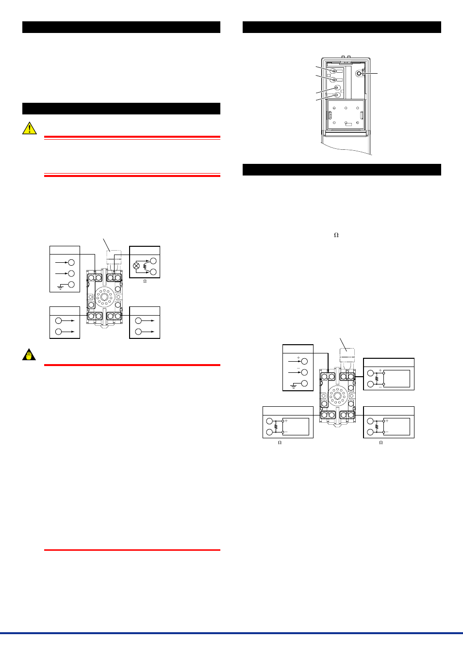 Installation locations, External wiring, Part names of front panel | Maintenance, 1 calibration apparatus, 2 calibration procedure, Warning, Important | Yokogawa JUXTA MH7D User Manual | Page 2 / 2