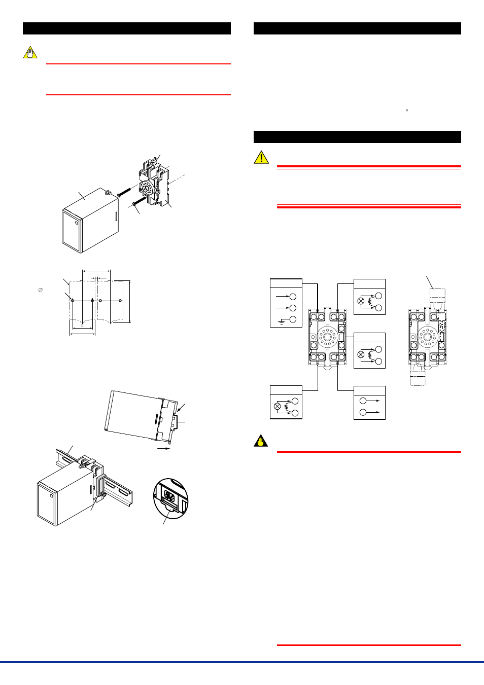 Mounting method, Installation locations, External wiring | 1 wall mounting, 2 din rail mounting, 3 using ducts, Warning, Important | Yokogawa JUXTA MXT User Manual | Page 2 / 8